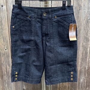 Christopher & Banks Dark Blue Denim shorts - knee length